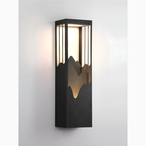 Black Outdoor Original Design Waterproof Wall Light Maedium Light On