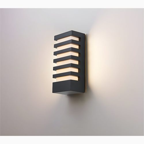 Black Outdoor Waterproof Aluminum LED Wall Sconce Day Light