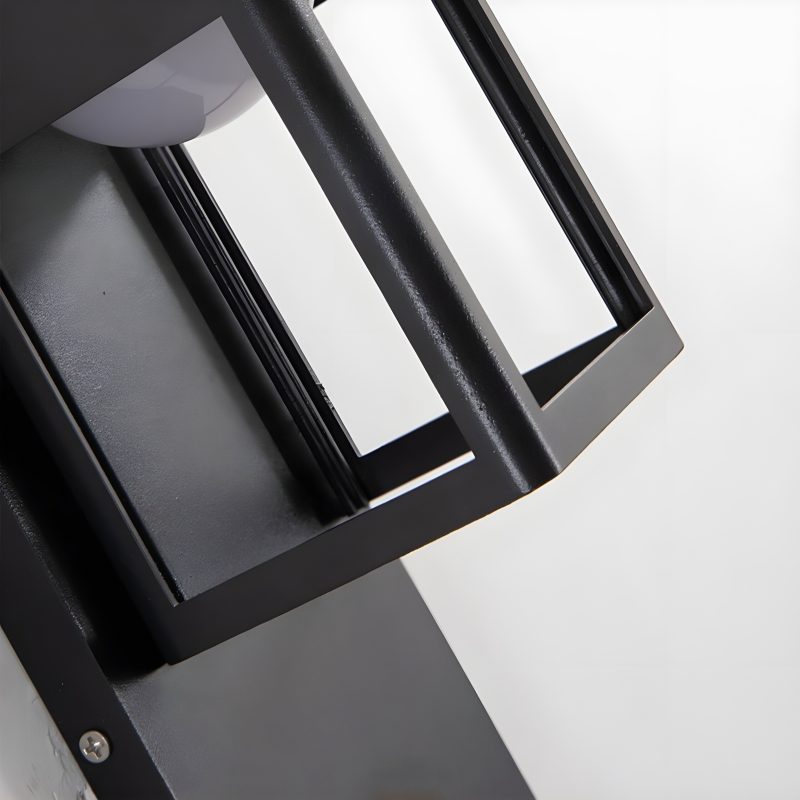 Black Outdoor Waterproof LED Aluminum Wall Light With Motion Mensor Details