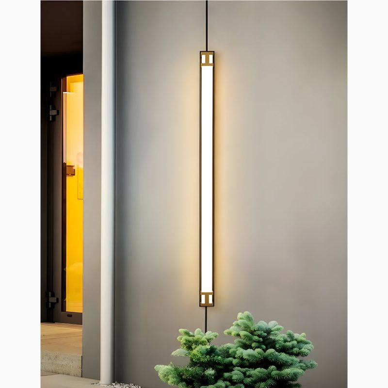 MIRODEMI Black/Gold Outdoor Waterproof LED Long Wall Lamp for Garden, Villa, Porch | luxury outdoor lighting |