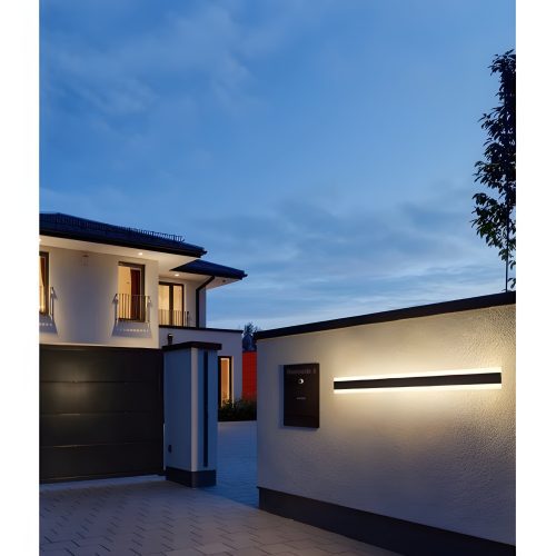 Modern Black LED Wall Lamp, Weatherproof and App-Controlled | High-End Lighting for Outdoors | Aluminum & Acrylic Materials