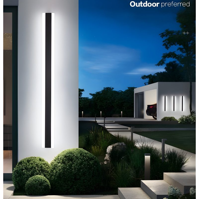 Outdoor LED Wall Lamp in Black with Waterproof and Smart App Features | Premium Lighting | Aluminum & Acrylic Build