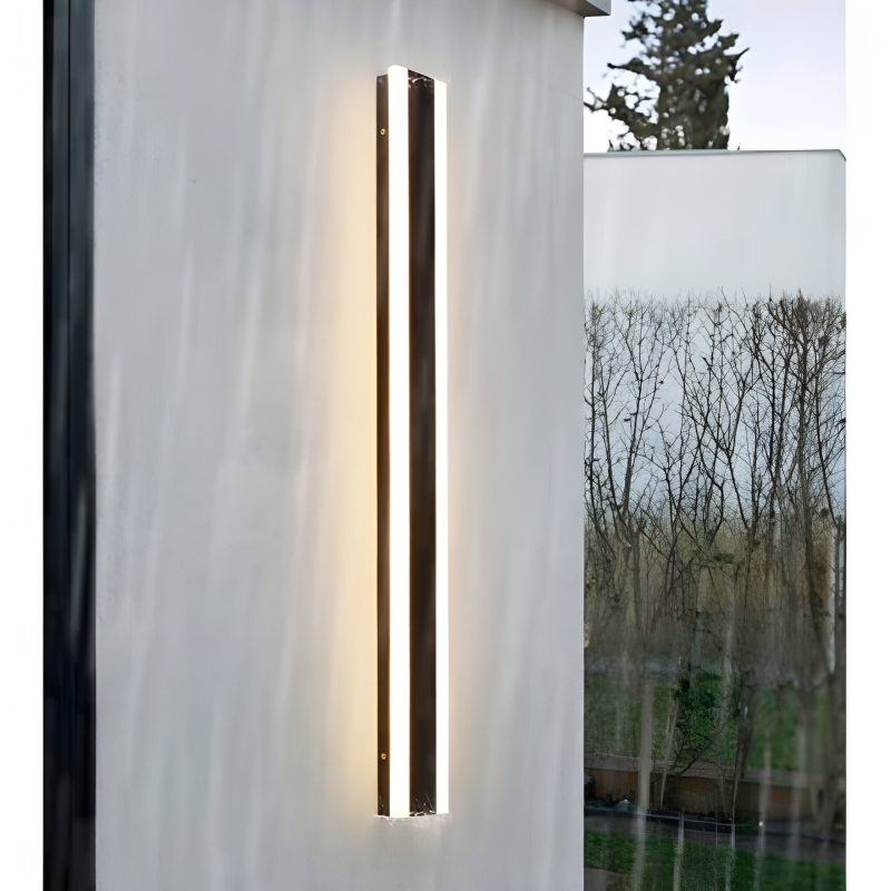 Black Waterproof LED Wall Lamp with Smart App Integration | Luxury Outdoor Illumination | Aluminum and Acrylic Design