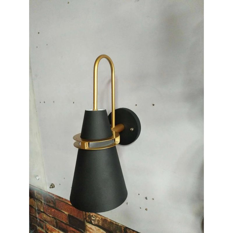 Black Wall Lamp In The Shape Of Truncated Cone For Bedroom