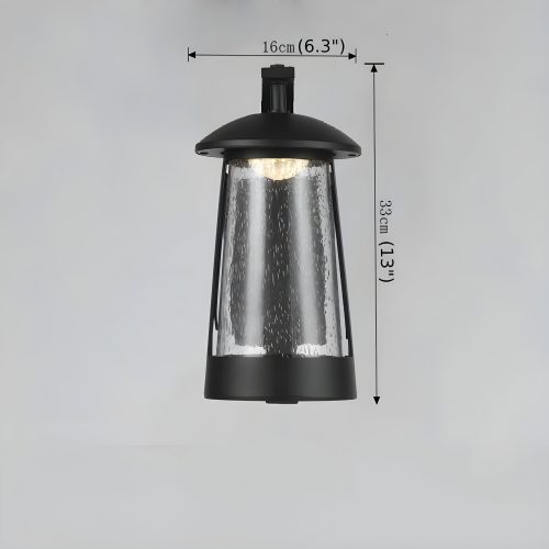 Black Waterproof Outdoor Anti corrosion LED Wall Lamp Wedge Base Light Size