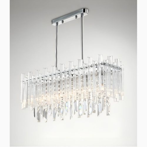 Borghetto Santo Spirito Gold Rectangle Crystal Chandelier for Classy Stylish Home