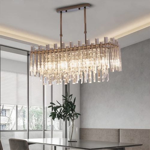 Borghetto Santo Spirito Gold Rectangle Crystal Chandelier for Perfect Home