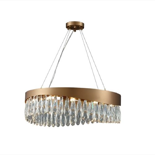 MIRODEMI Borgio Verezzi | Gold Crystal Сurve Hanging Light Fixture 