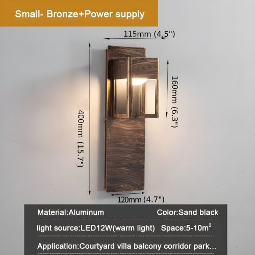 MIRODEMI Black/Bronze Outdoor Waterproof LED Aluminum Wall Light With Motion Sensor image | luxury furniture | outdoor lamps 