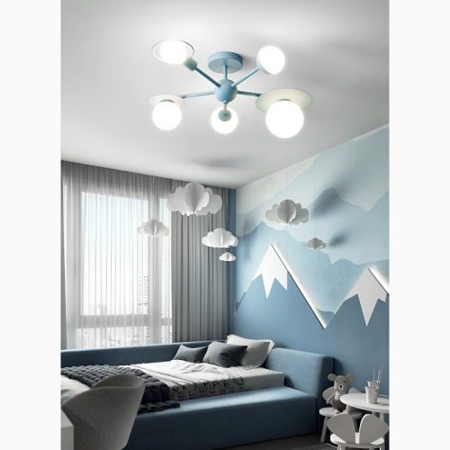 Cadelbosco di Sopra Colorful Ceiling Lights for Childrens Bedroom Blue Lampshade