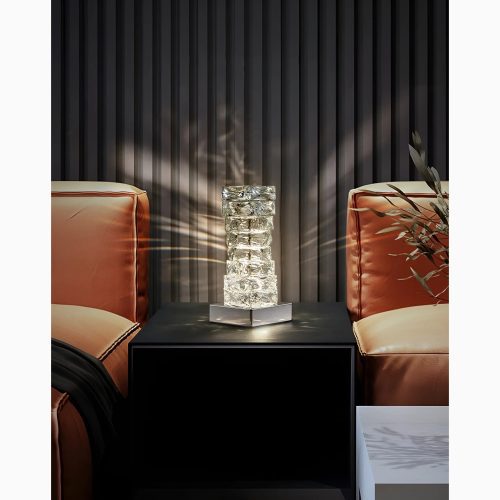 Chrome Stainless Steel Crystal Modern LED Table Lamp For Bedroom