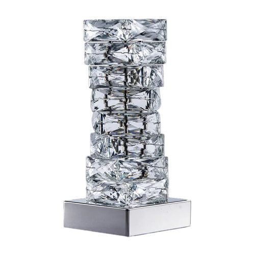 Chrome Stainless Steel Crystal Modern Table Lamp For Bedroom For Living Room