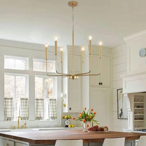 Candle-Shaped Pendant Chandelier from Mirodemi with 6 Bulbs and Warm LIght