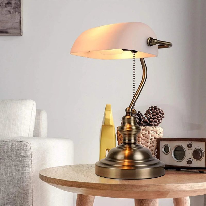 Classic Style Vintage Banker Reading Lamp For Bedroom