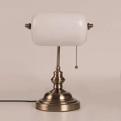 Classic Style Vintage White Banker Reading Lamp For Bedroom