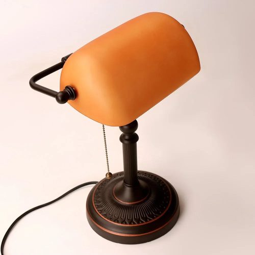 Classical Vintage Orange Banker Reading Lamp For Bedroom