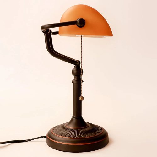 Classical Vintage Orange Banker Reading Lamp For Bedroom For Cabinet