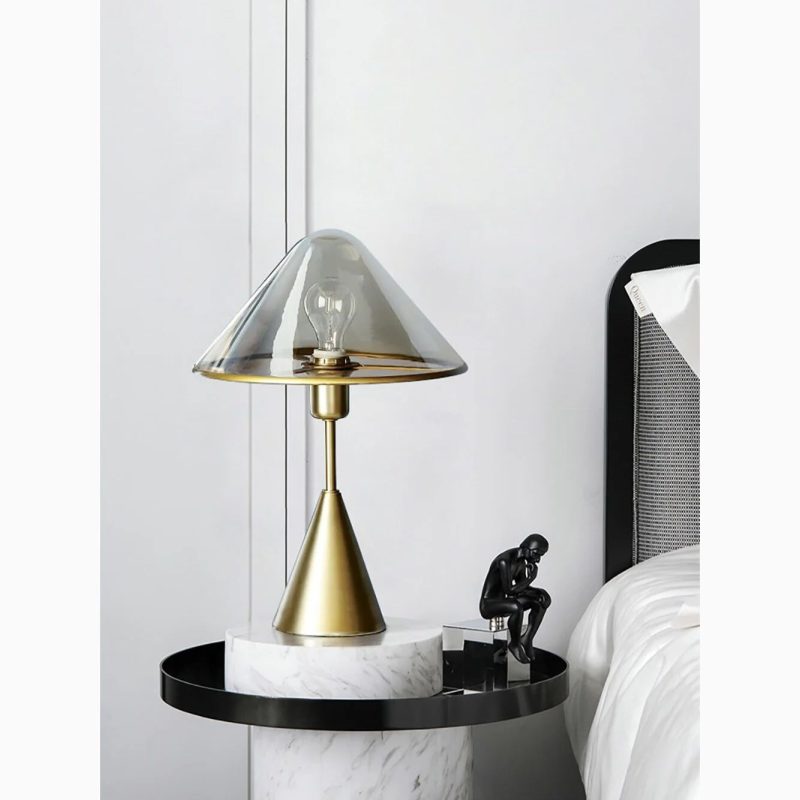 Clear Glass Mushroom LED Lamp For Bedroom For Cabinet