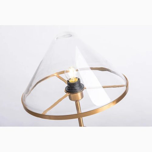 Clear Glass Mushroom LED Table Lamp Bedside Light