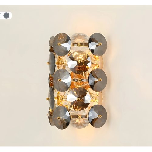 Cognac Colored luxury Crystal Wall Lamp For Living Room