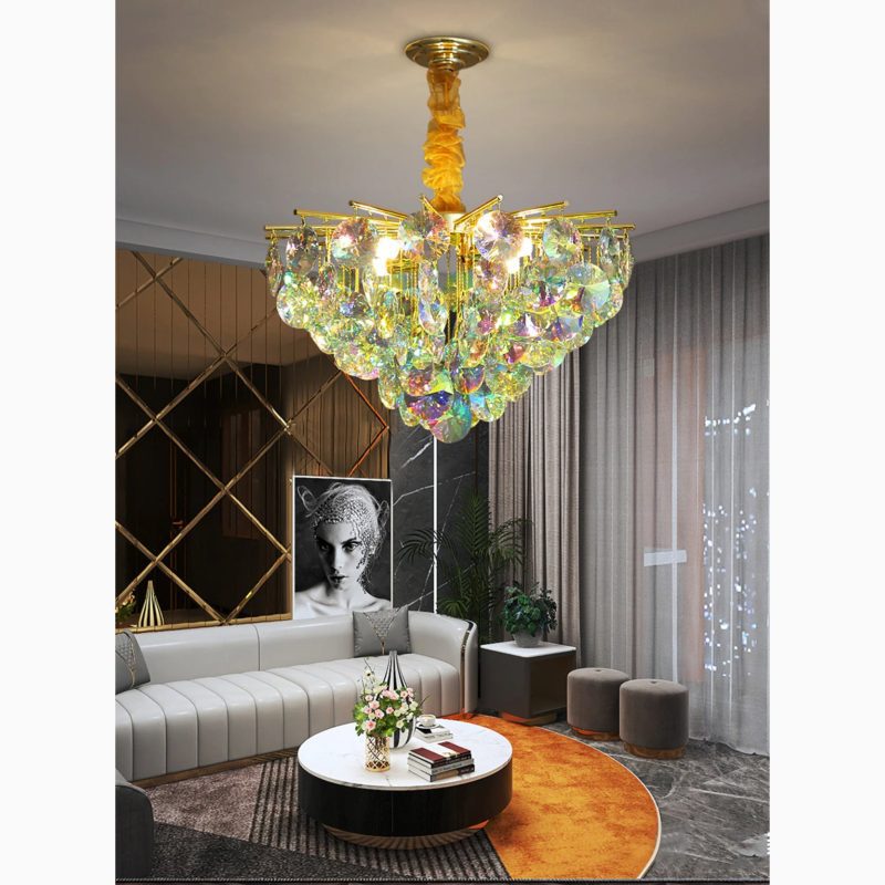 Bonifacio | Colorful Iridescent Crystal Chandelier from Mirodemi for Hallway