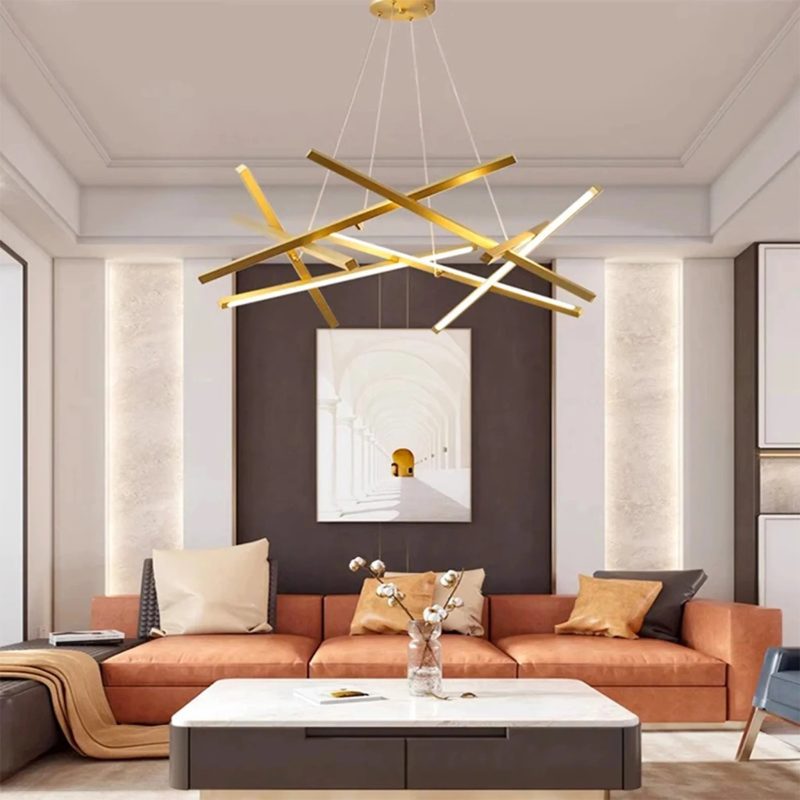 Pendant|Hanging|Gold|LED|Chandelier|Creative|Modern|Luxury|Abstract|Lines