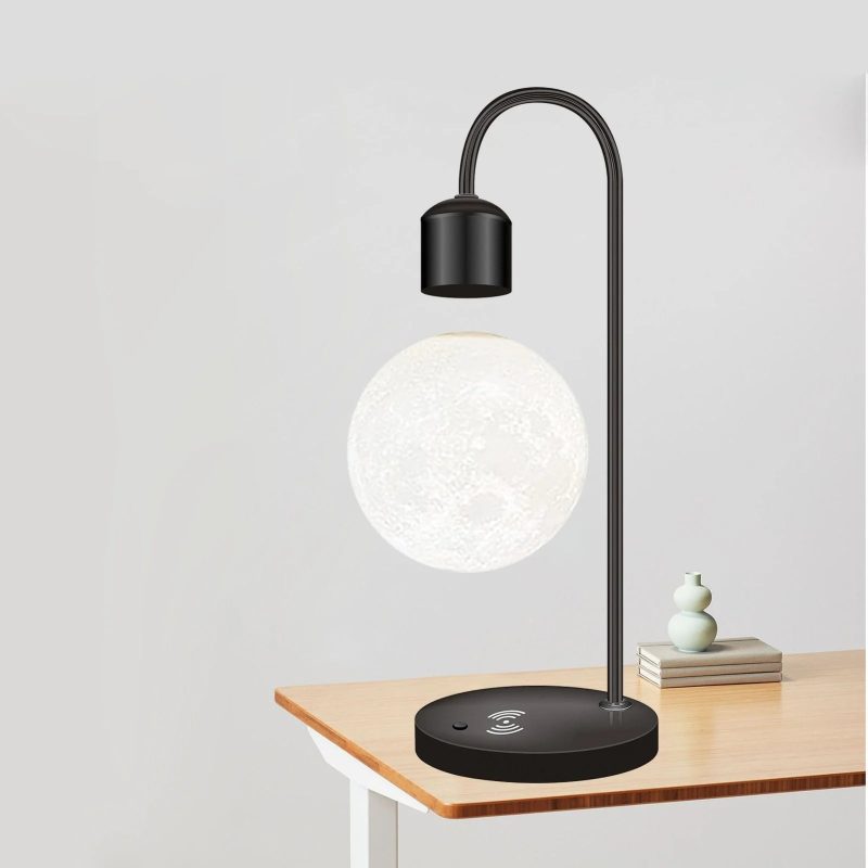 Creative|Moon|Levitating|Table|Lamp|LED|Bedroom|Living|Black