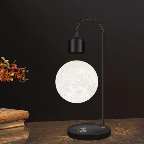 Creative Black Iron Levitating Moom Table Lamp For Bedroom