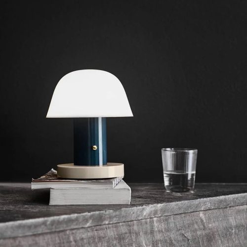 Creative Designer Blue Touch Switch Semicircle Table Lamp