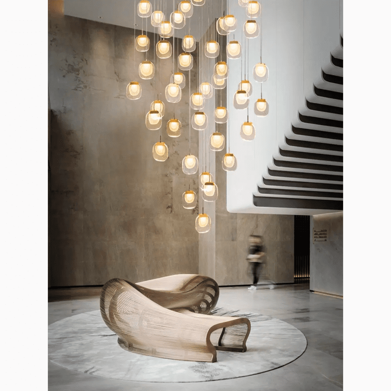 Creative Golden Staircase Crystal Chandelier