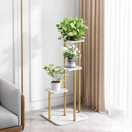 Multi-Shelves Nordic Luxury Plant Stand White / L15.7xH36.6