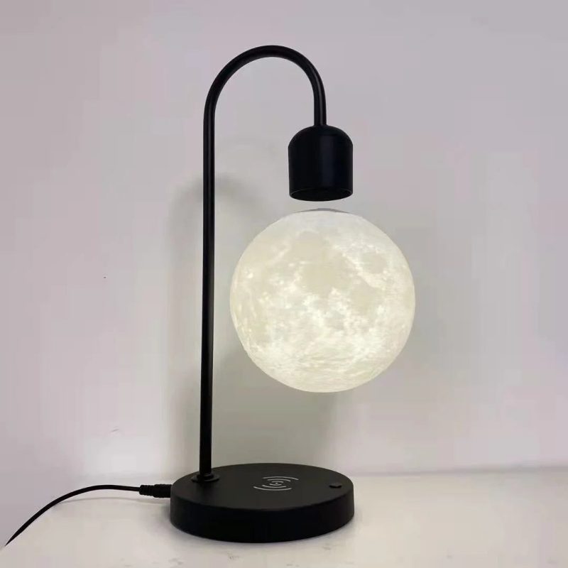 Creative Iron Levitating Moom Table Lamp For Bedroom For Living Room