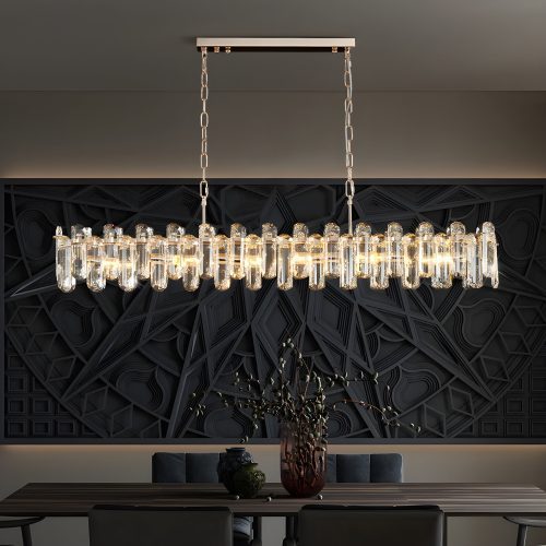 Creative Rectangle Crystal Ceiling LED Chandelier for Dining Room