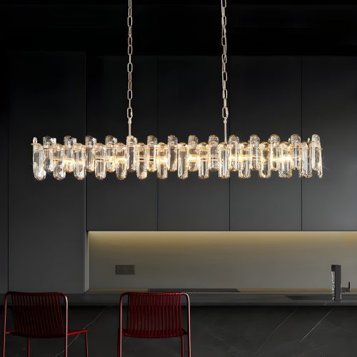 Creative Rectangle Crystal Ceiling LED Chandelier for Kitchen