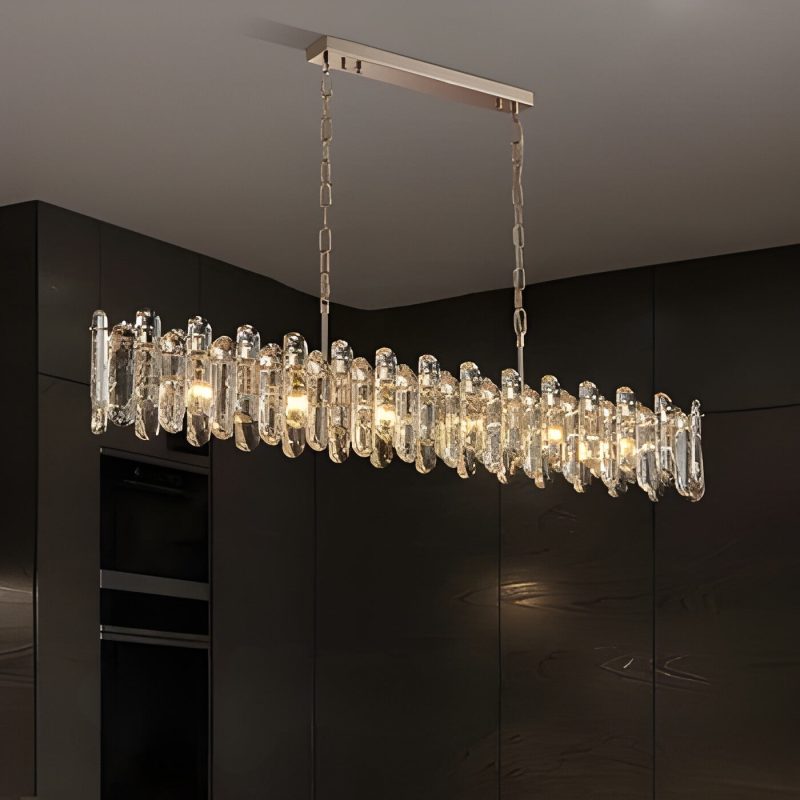 Creative Rectangle Crystal Ceiling LED Chandelier for Living Room