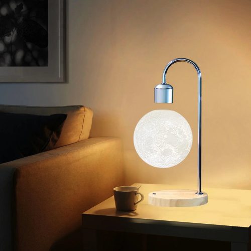 Creative Silver Iron Levitating Moom Table Lamp