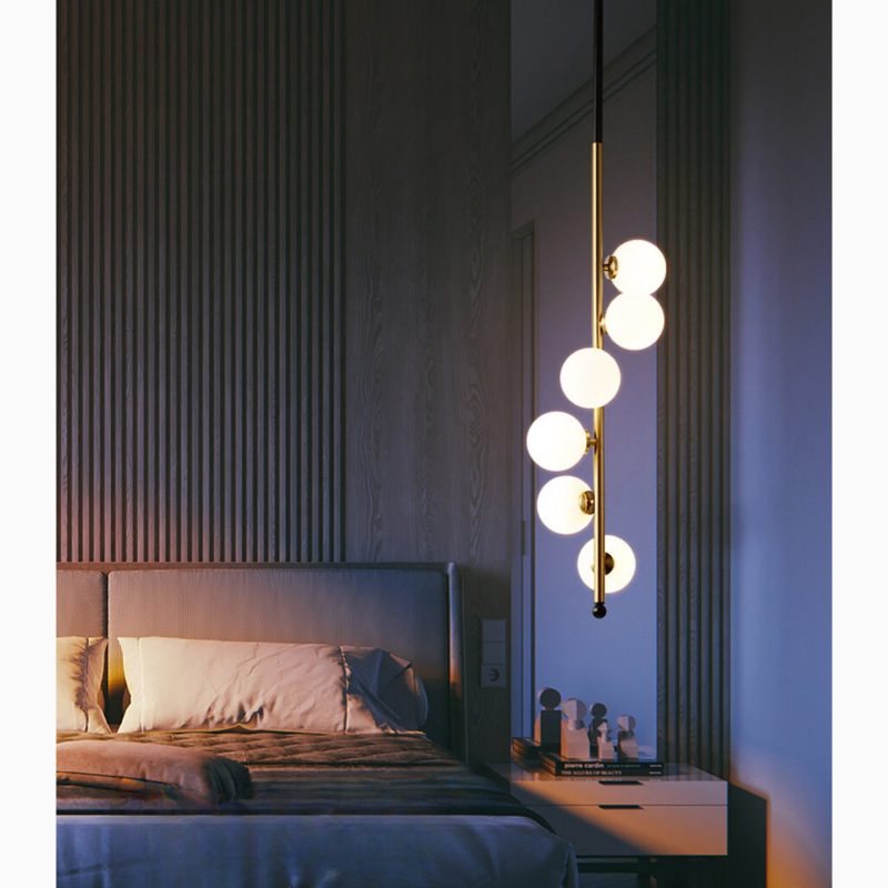 Creative Spiral Glass Balls Chandelier for Bedroom