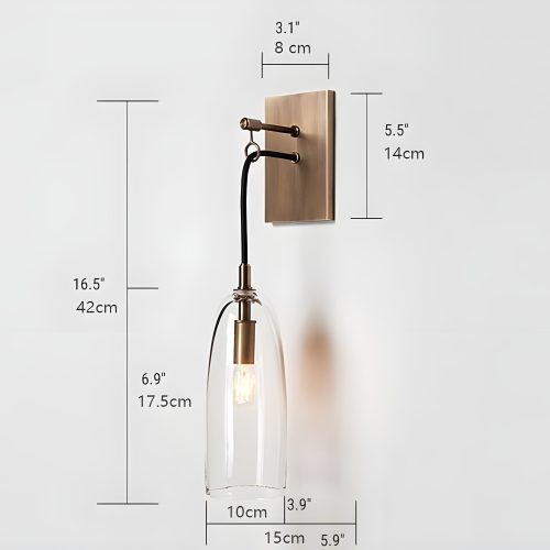 Creative Wall Lamp in American Retro Style Size