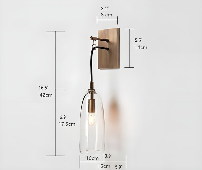 Creative Wall Lamp in American Retro Style Size