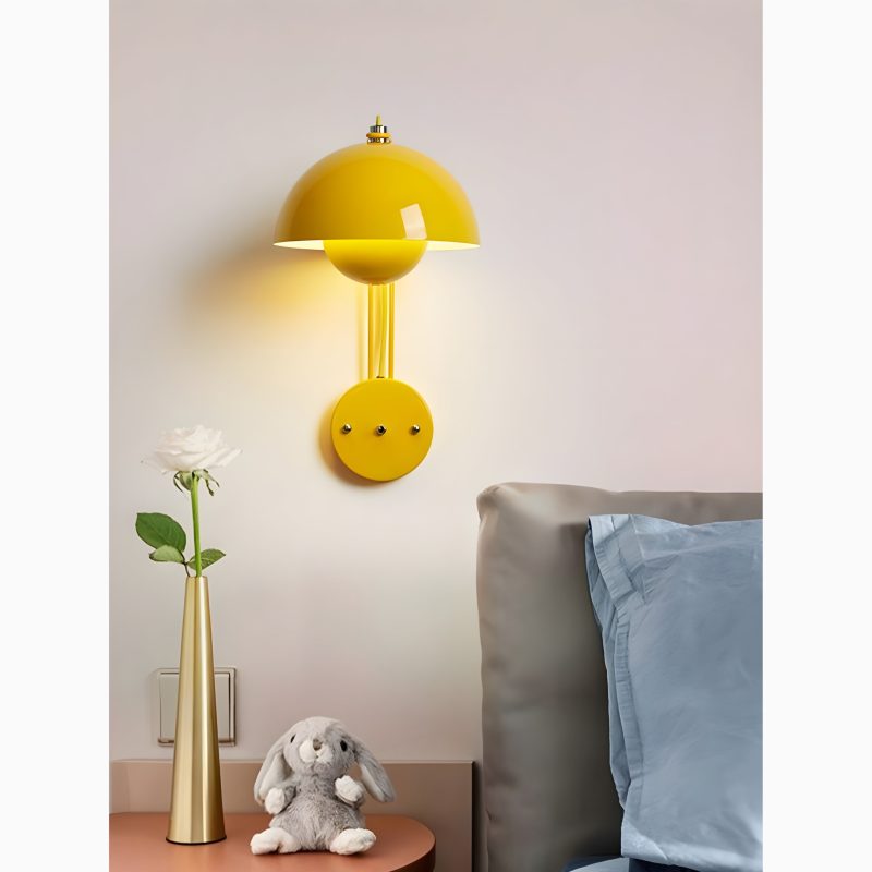 Creative Yellow Wall Lamp in Nordic Style for Bedroom