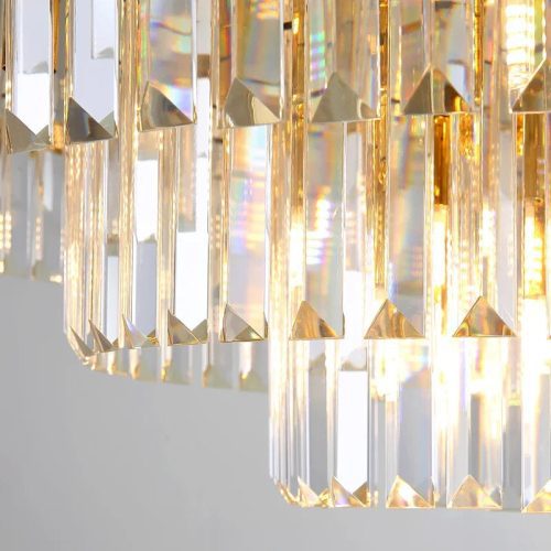 Crystal LED Hanging Round Chandelier Modern Elegant For Living Room For Dining Room