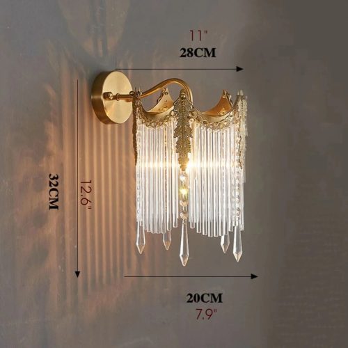 Crystal Wall Sconce In European Style For Bedroom