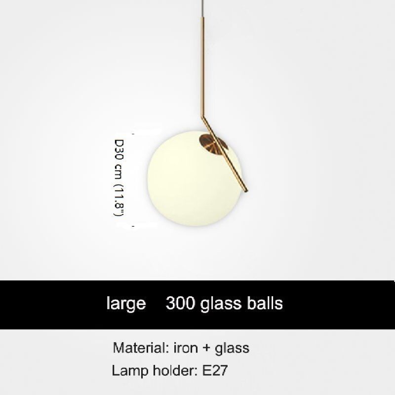 Cuebris Nordic Iron Glass Round Ball Pendant Lamp