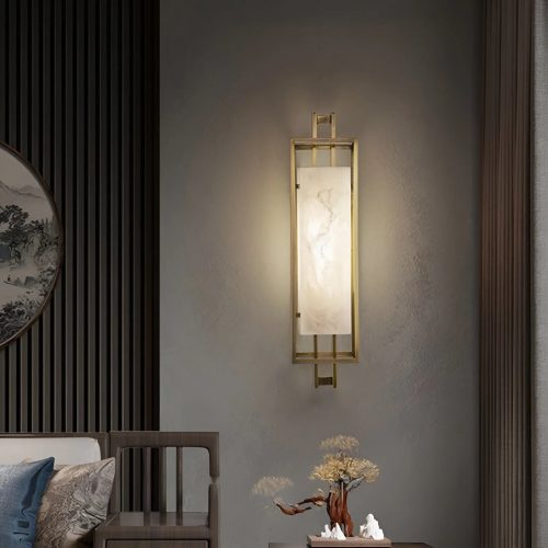 Elegant Marble Wall Sconce In Chinese Style