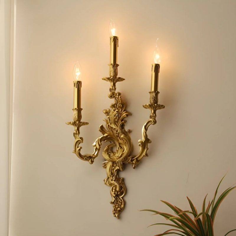 Gold|Candles|French|Luxury|Wall|Lamp|Sconce|Living|Bedroom