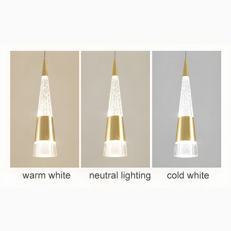 Extraordinary Gold Modern Cones Ceiling Chandelier with Different Light