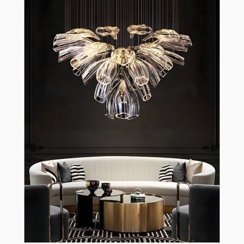 Glass Creative LED Chandelier Luxury Elegant For Dining Room For Living Rom