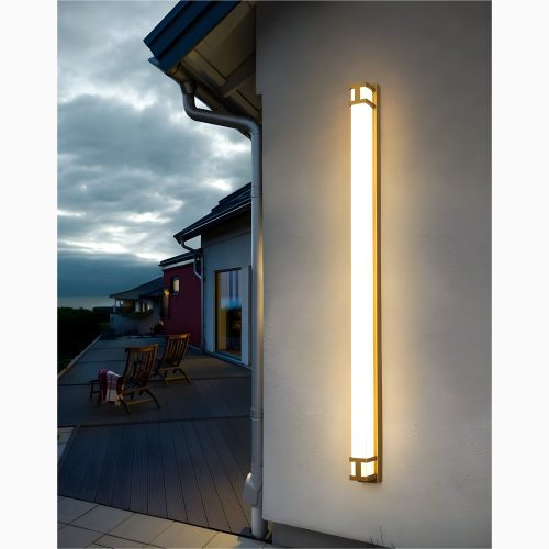 MIRODEMI Black/Gold Outdoor Waterproof LED Long Wall Lamp for Garden, Villa, Porch | luxury outdoor lighting | 