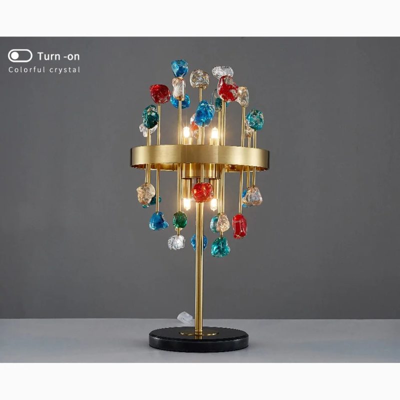 Gold Stainless Steel Colorful Crystal Accent Light For Bedroom For Living Room