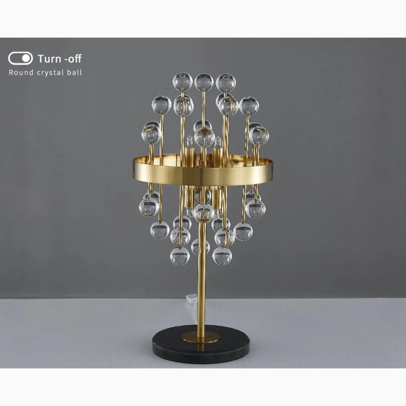 Gold Stainless Steel Round Crystal Accent Light For Bedroom For Living Room